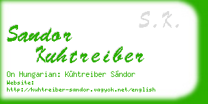 sandor kuhtreiber business card