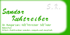 sandor kuhtreiber business card